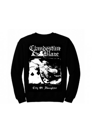 CLANDESTINE BLAZE "City of Slaughter"  COLLAGE/SWEATSHIRT L