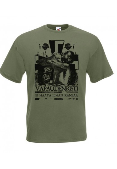 VAPAUDENRISTI "green shirt" t-shirt M 