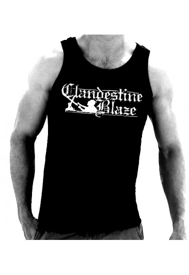 CLANDESTINE BLAZE "LOGO" sleeveless shirt L