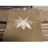 SARVILEVYT white logo on sand color shirt  t-shirt L